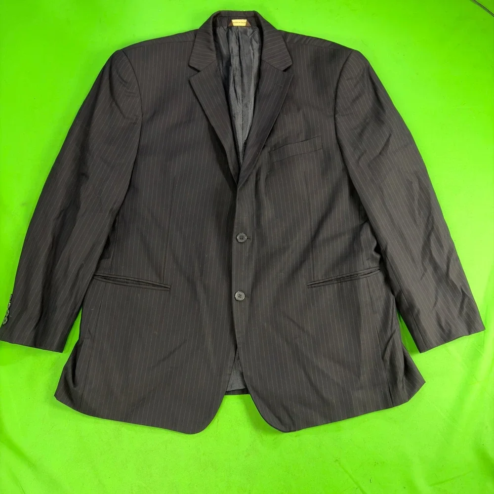 Giorgio Gosani Wool/Cashmere Blazer Mens 48R Navy Pinstripe Sport Coat Jacket